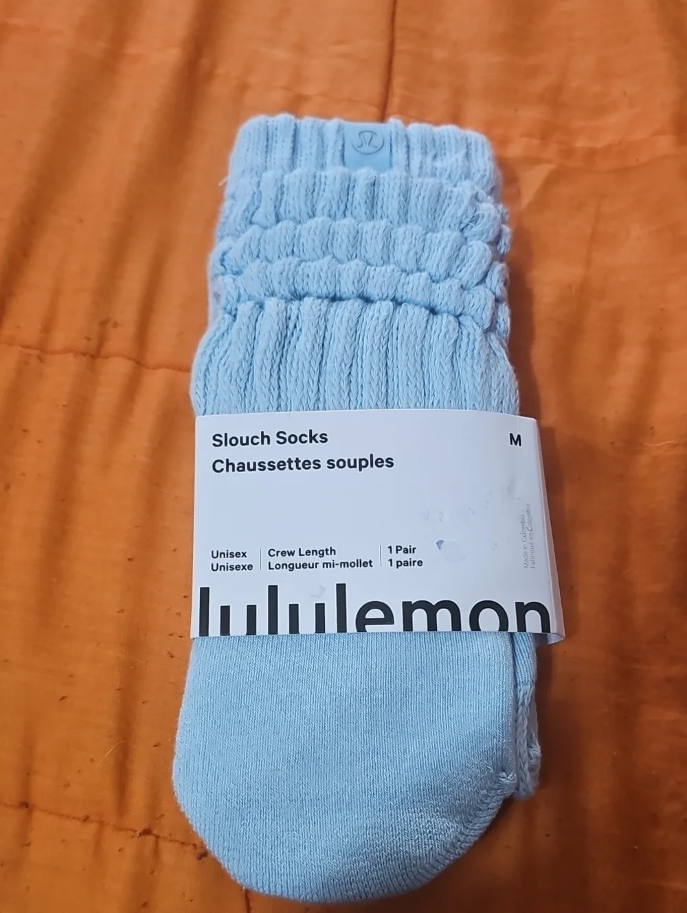 Lululemon Slouch Socks,crew Length! Nwts, FOAM!! Beautiful, Sz Med!